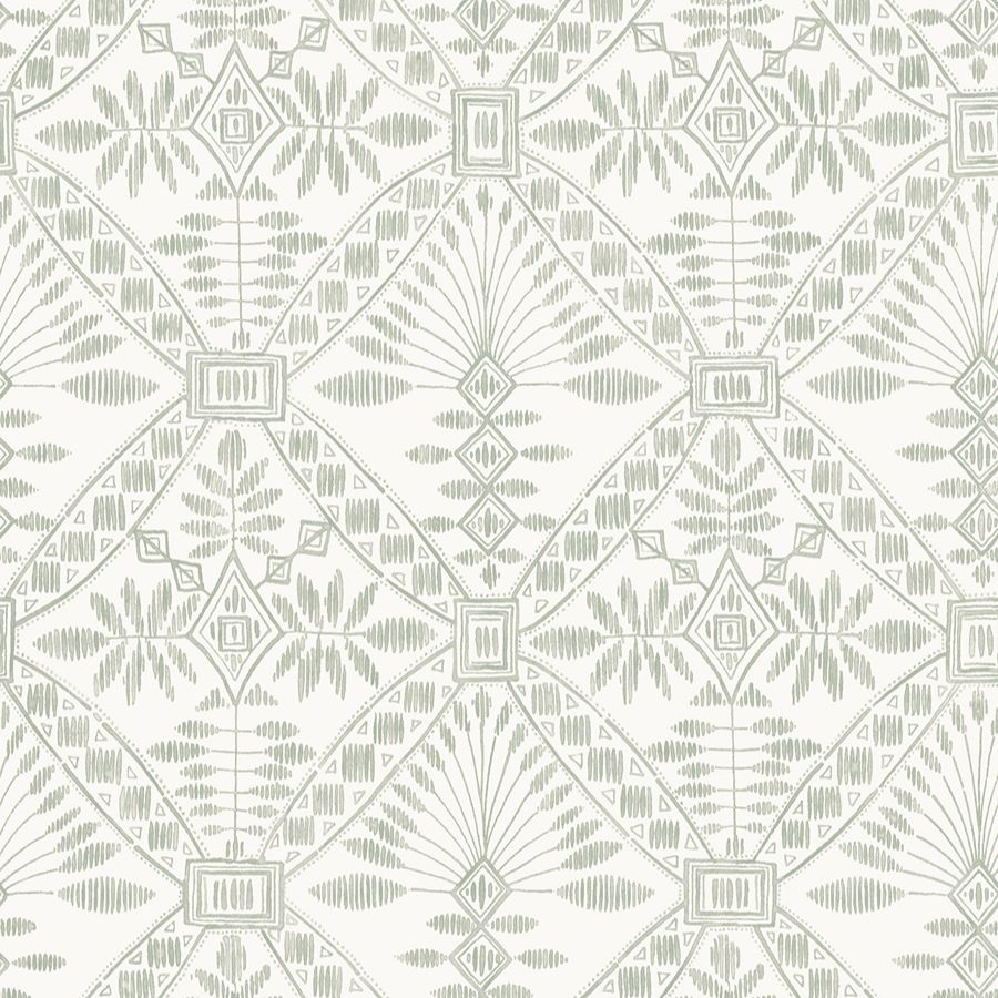 Purchase 4199-27775 Chesapeake Wallpaper, Emmarie Green Geometric - Modern Farmhouse