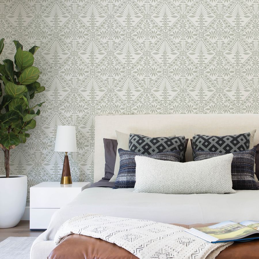 Purchase 4199-27775 Chesapeake Wallpaper, Emmarie Green Geometric - Modern Farmhouse12