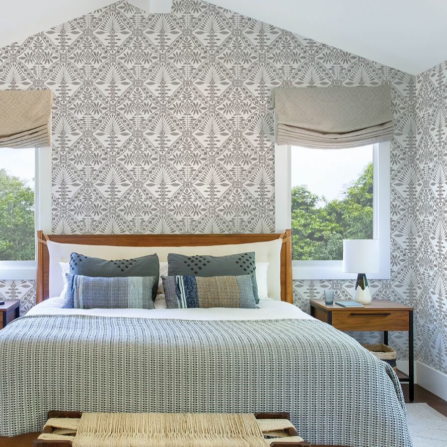 Purchase 4199-27777 Chesapeake Wallpaper, Emmarie Black Geometric - Modern Farmhouse1