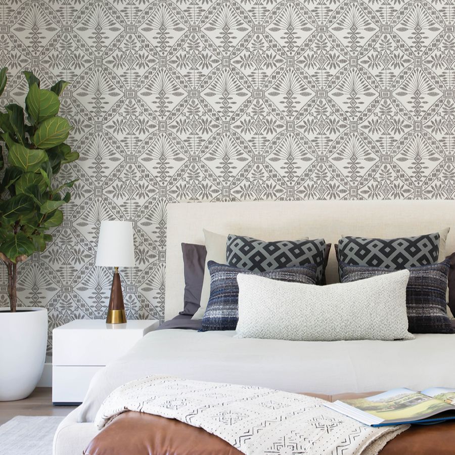 Purchase 4199-27777 Chesapeake Wallpaper, Emmarie Black Geometric - Modern Farmhouse12