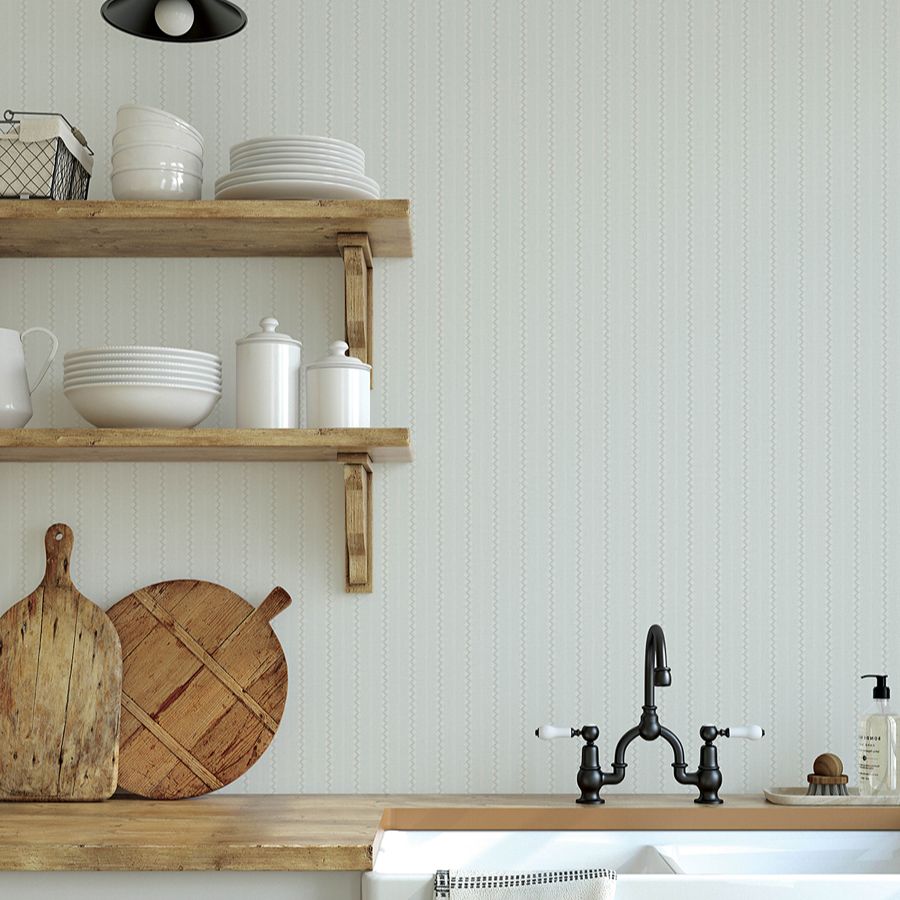 Purchase 4199-27780 Chesapeake Wallpaper, Curtis Aqua Embellished Stripe - Modern Farmhouse1