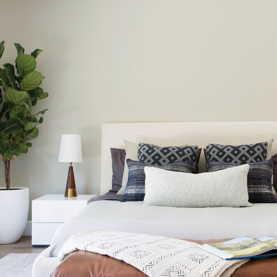 Purchase 4199-27782 Chesapeake Wallpaper, Curtis Beige Embellished Stripe - Modern Farmhouse12