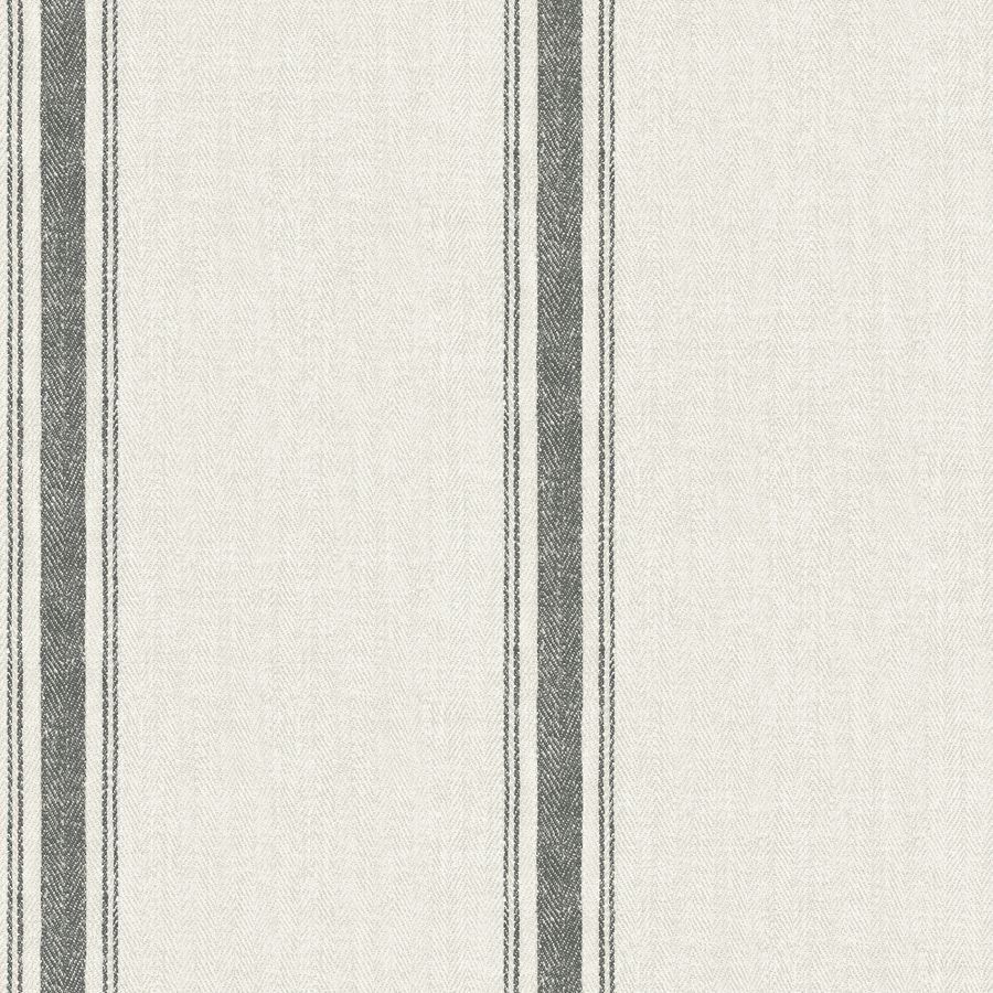 Purchase 4199-70066 Chesapeake Wallpaper, Linette Black Fabric Stripe - Modern Farmhouse