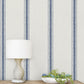 Purchase 4199-70067 Chesapeake Wallpaper, Linette Blue Fabric Stripe - Modern Farmhouse1
