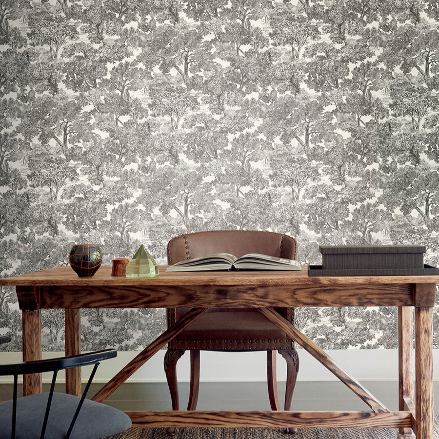 Purchase 4199-72558 Chesapeake Wallpaper, Spinney Black Toile - Modern Farmhouse1