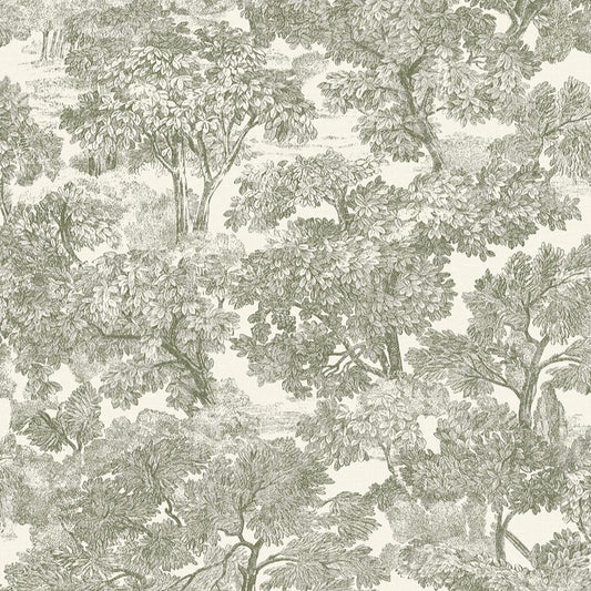 Purchase 4199-72561 Chesapeake Wallpaper, Spinney Green Toile - Modern Farmhouse