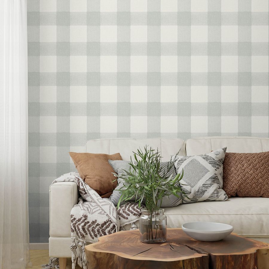 Purchase 4199-83419 Chesapeake Wallpaper, Thorpe Aqua Plaid - Modern Farmhouse1
