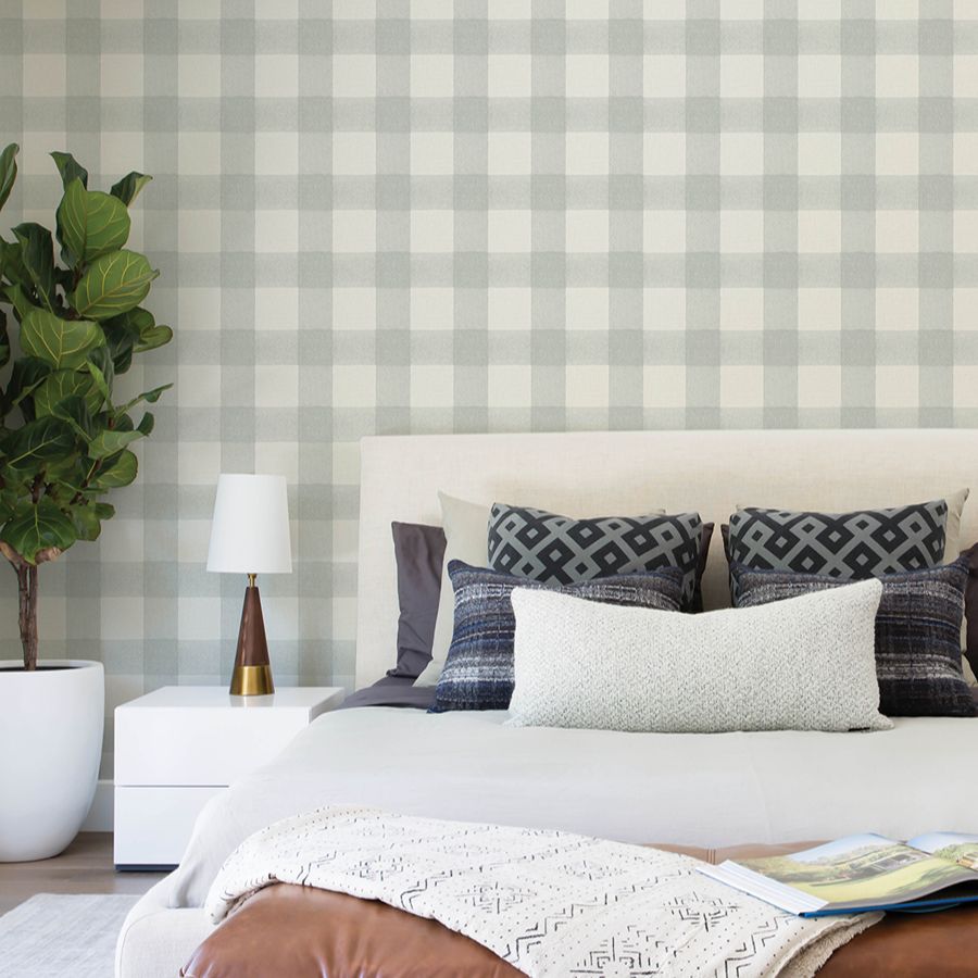 Purchase 4199-83419 Chesapeake Wallpaper, Thorpe Aqua Plaid - Modern Farmhouse12