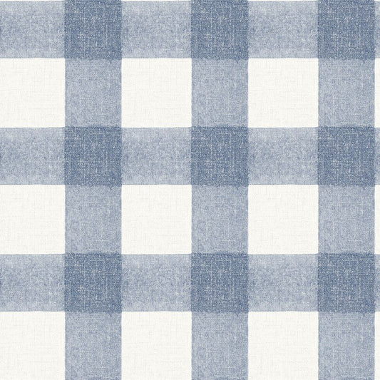Purchase 4199-83420 Chesapeake Wallpaper, Thorpe Blue Plaid - Modern Farmhouse