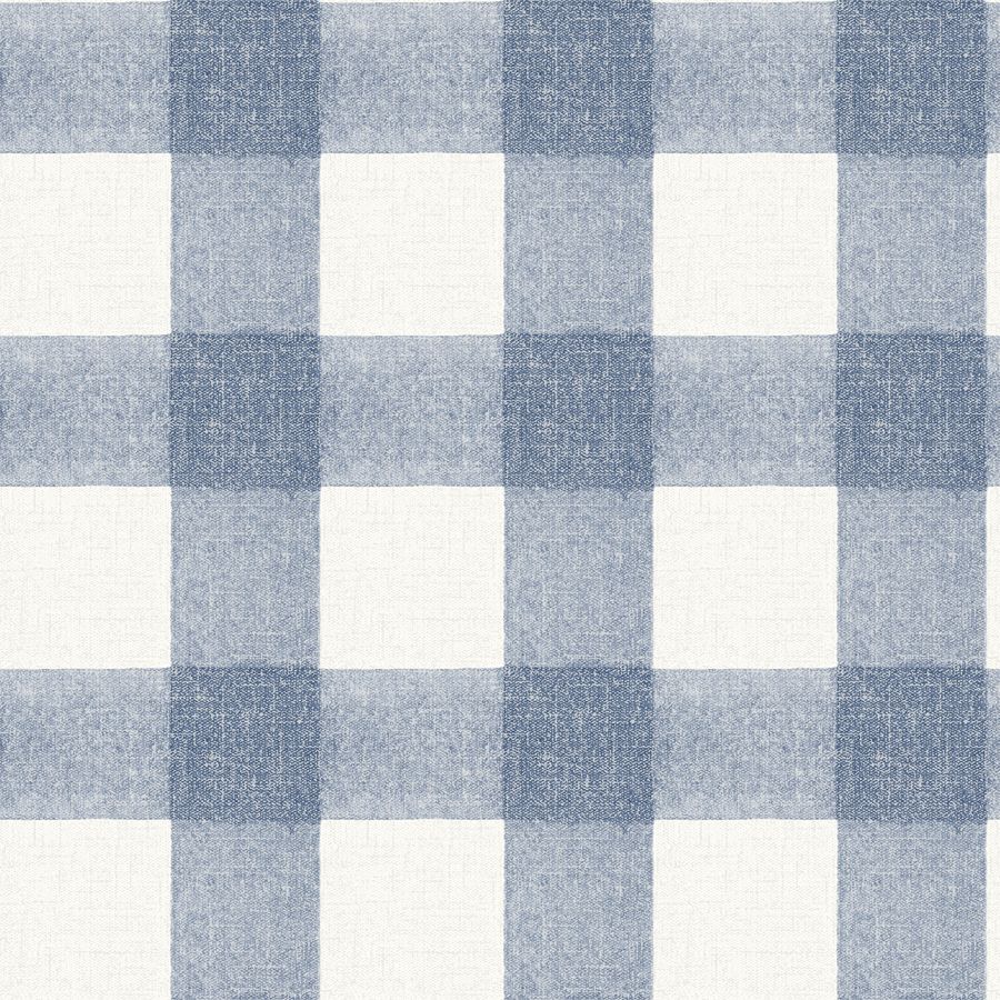 Purchase 4199-83420 Chesapeake Wallpaper, Thorpe Blue Plaid - Modern Farmhouse