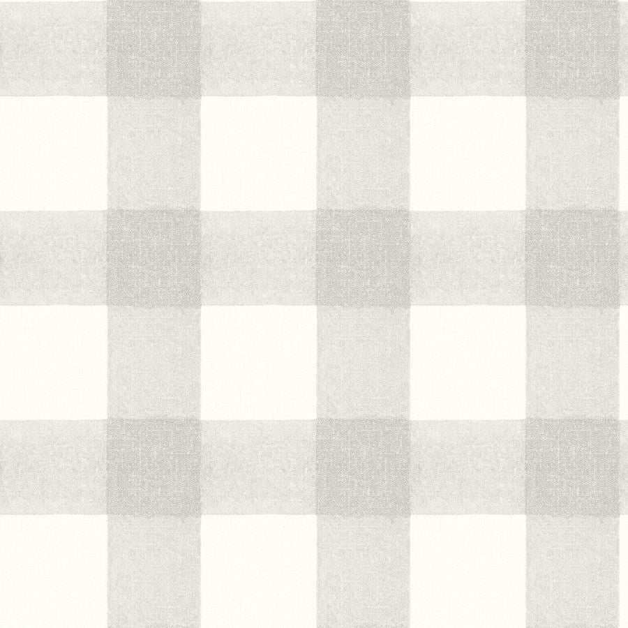 Purchase 4199-83422 Chesapeake Wallpaper, Thorpe Light Grey Plaid - Modern Farmhouse