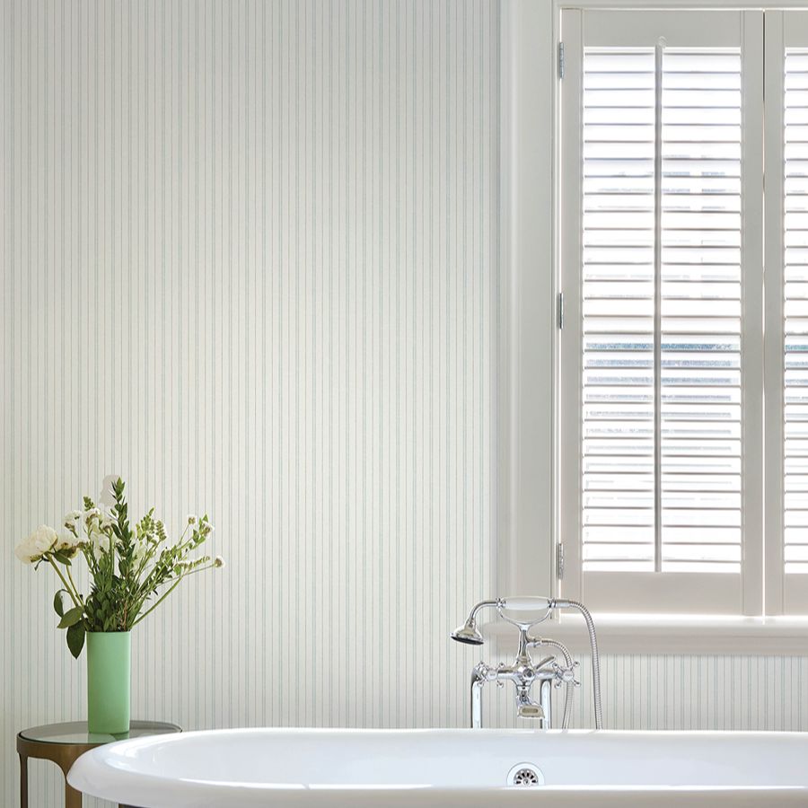 Purchase 4199-83425 Chesapeake Wallpaper, Harville Aqua Double Stripe - Modern Farmhouse1