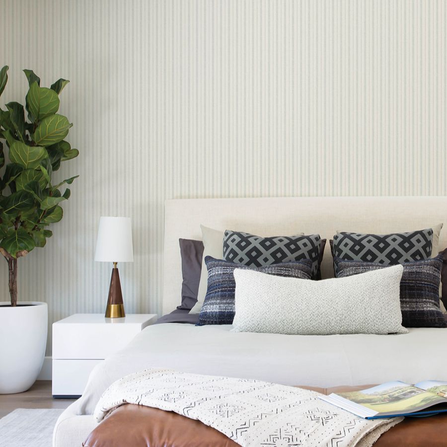 Purchase 4199-83425 Chesapeake Wallpaper, Harville Aqua Double Stripe - Modern Farmhouse12