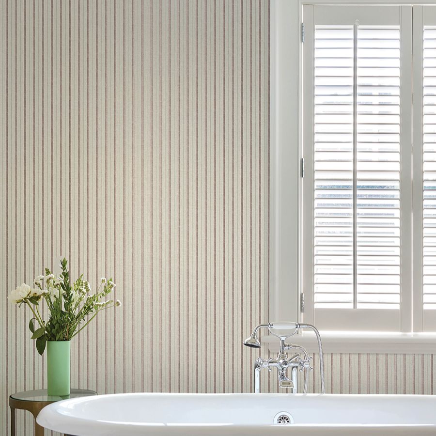 Purchase 4199-83428 Chesapeake Wallpaper, Harville Maroon Double Stripe - Modern Farmhouse1
