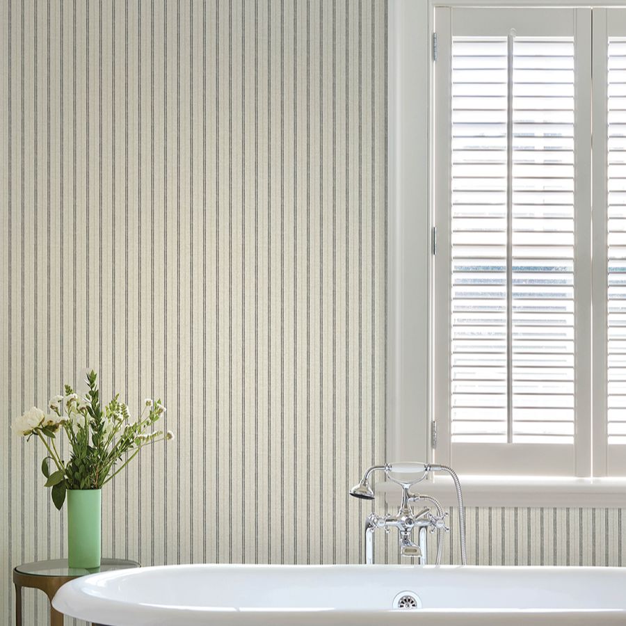 Purchase 4199-83429 Chesapeake Wallpaper, Harville Black Double Stripe - Modern Farmhouse1