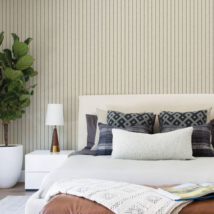 Purchase 4199-83429 Chesapeake Wallpaper, Harville Black Double Stripe - Modern Farmhouse12