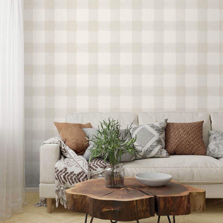 Purchase 4199-83555 Chesapeake Wallpaper, Thorpe Dove Plaid - Modern Farmhouse1