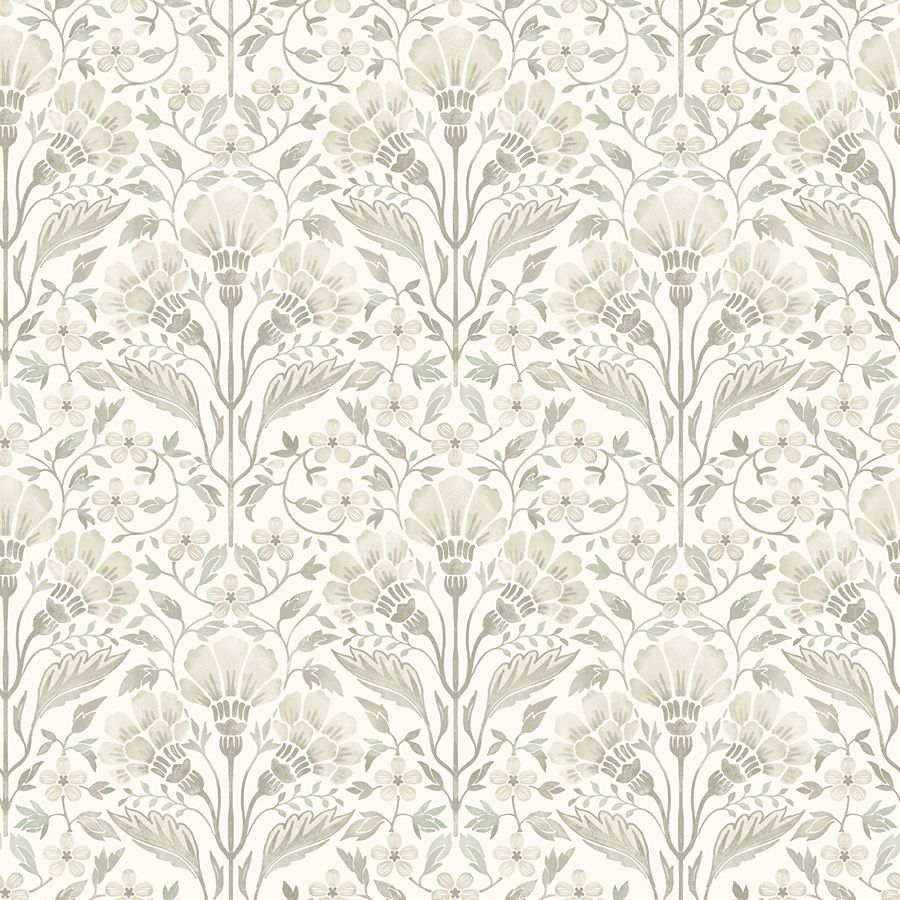 Purchase 4199-83702 Chesapeake Wallpaper, Edith Neutral Floral Damask - Modern Farmhouse