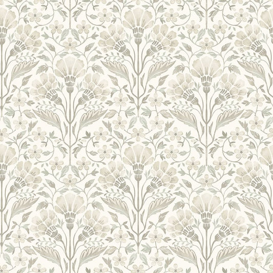Purchase 4199-83702 Chesapeake Wallpaper, Edith Neutral Floral Damask - Modern Farmhouse