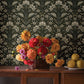 Purchase 4199-83703 Chesapeake Wallpaper, Edith Black Floral Damask - Modern Farmhouse1