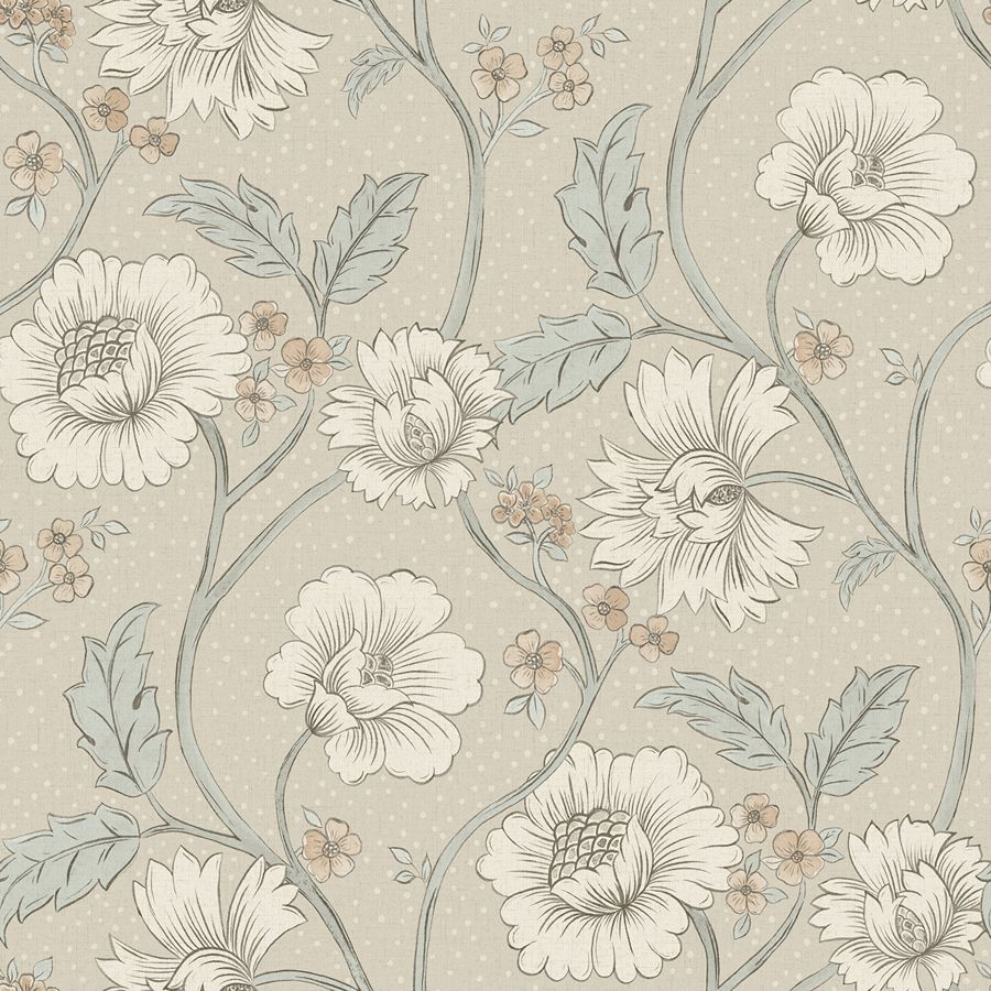 Purchase 4199-83709 Chesapeake Wallpaper, Hazel Taupe Floral Trail - Modern Farmhouse