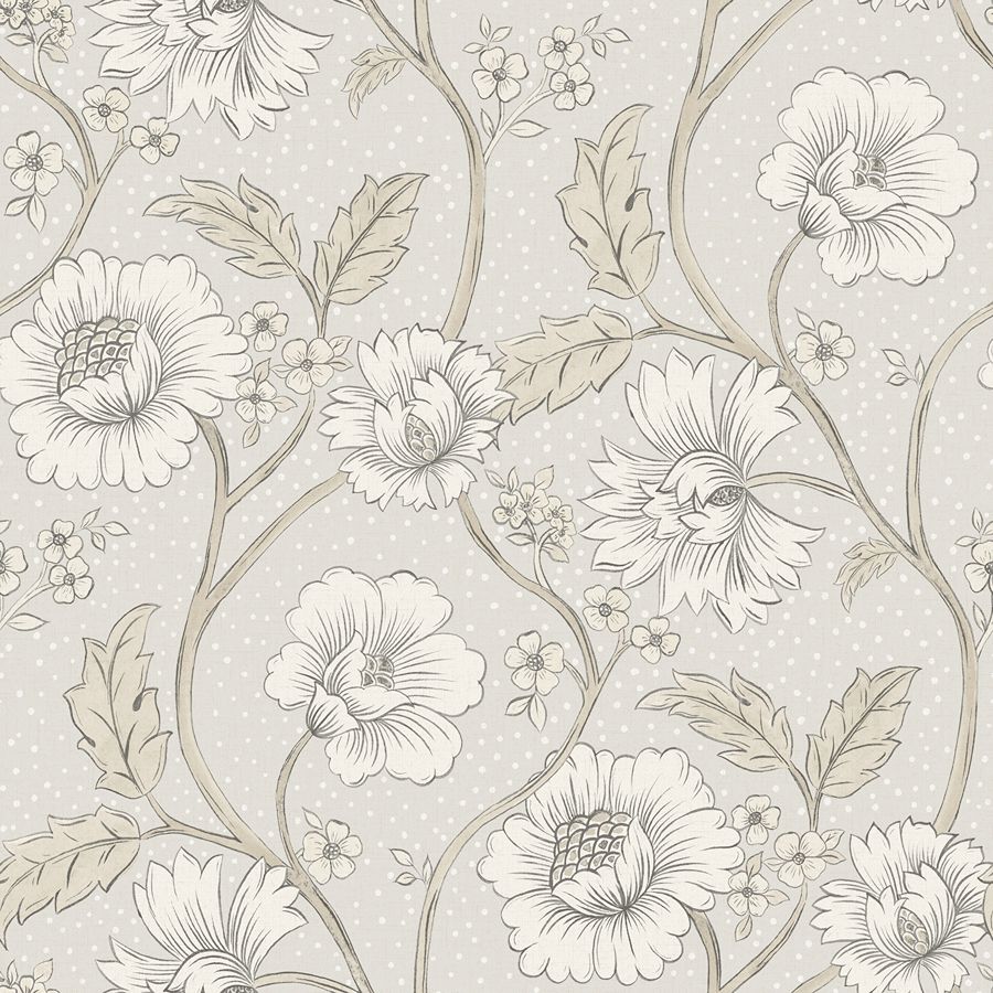 Purchase 4199-83711 Chesapeake Wallpaper, Hazel Grey Floral Trail - Modern Farmhouse