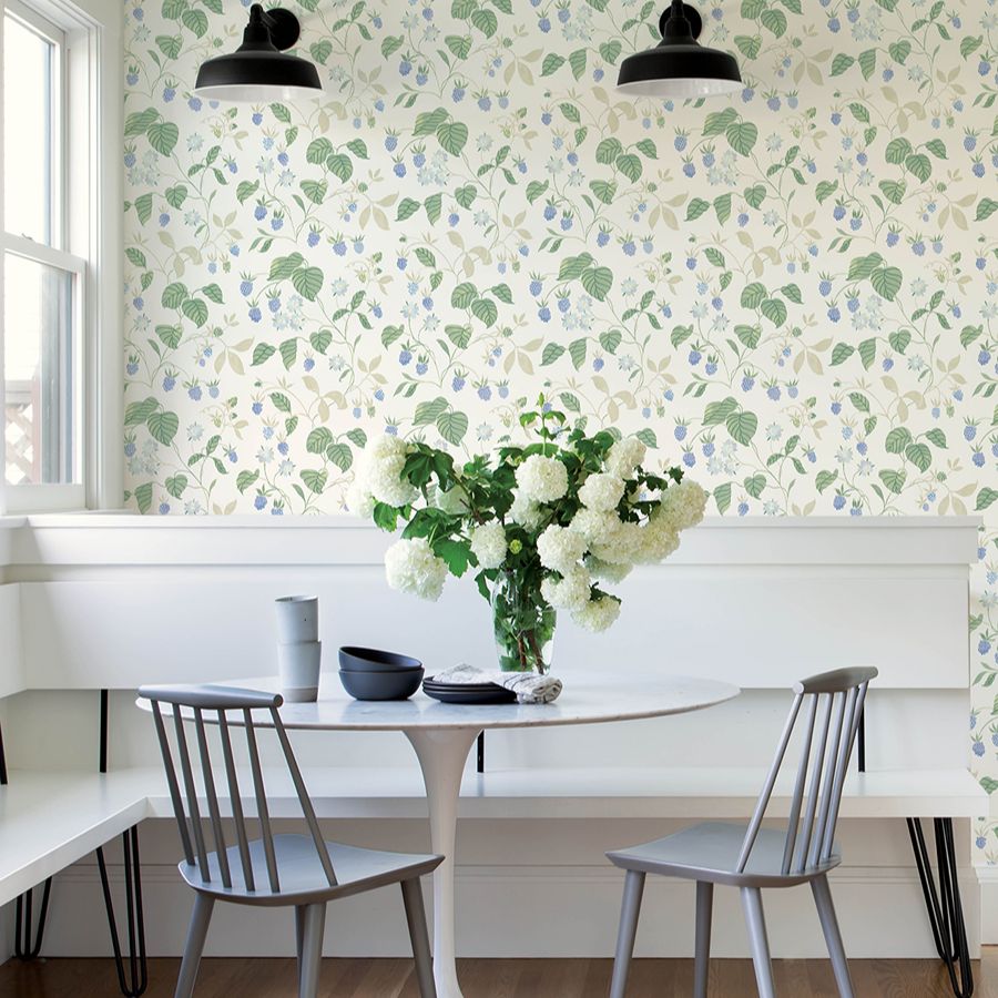 Purchase 4199-83715 Chesapeake Wallpaper, Mercy White Berry Vines - Modern Farmhouse1