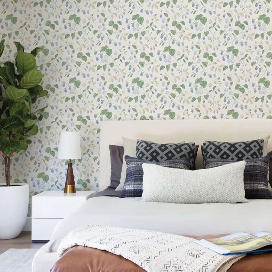 Purchase 4199-83715 Chesapeake Wallpaper, Mercy White Berry Vines - Modern Farmhouse12