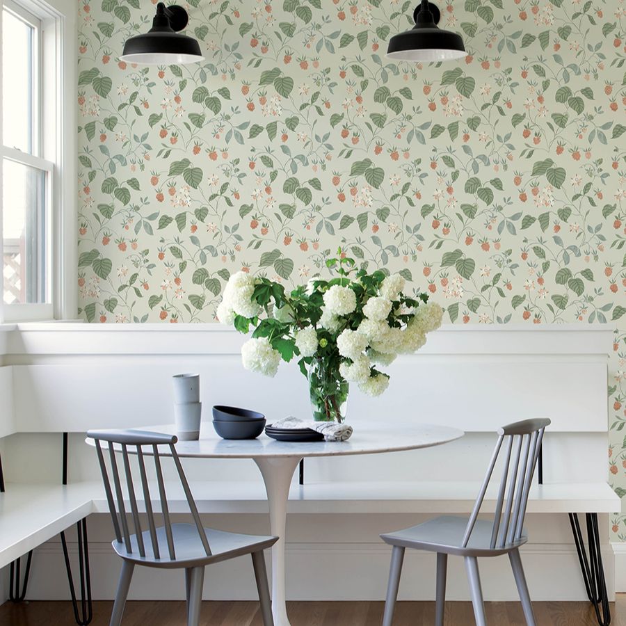 Purchase 4199-83716 Chesapeake Wallpaper, Mercy Aqua Berry Vines - Modern Farmhouse1