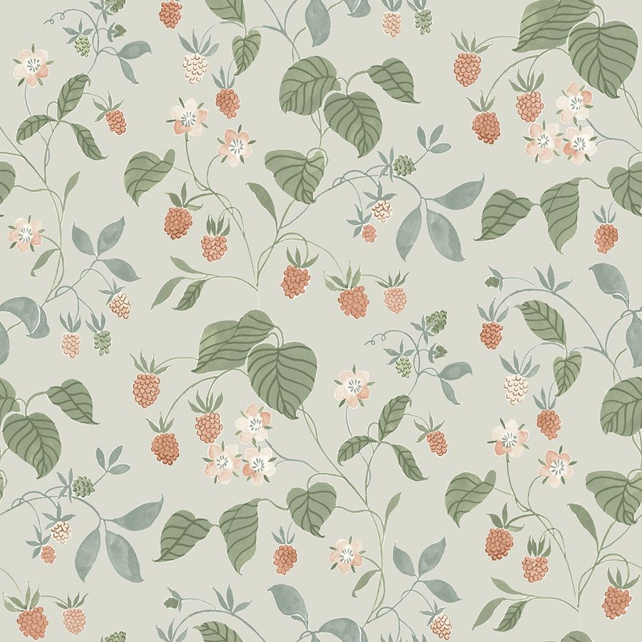 Purchase 4199-83716 Chesapeake Wallpaper, Mercy Aqua Berry Vines - Modern Farmhouse