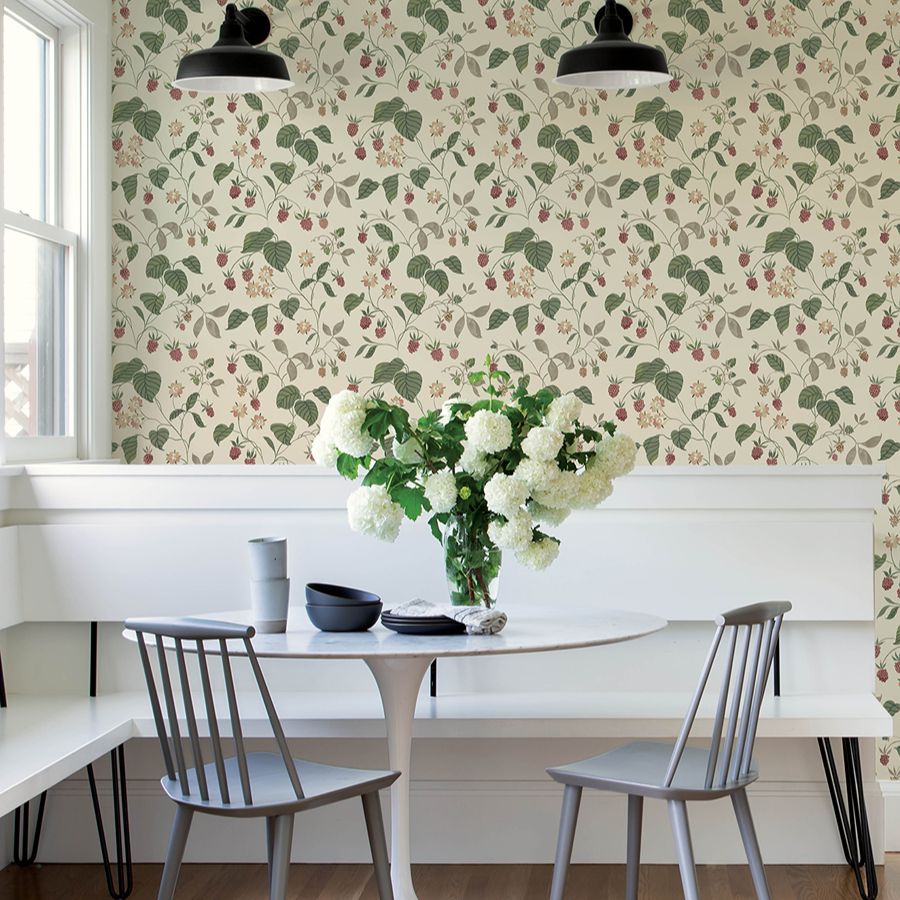 Purchase 4199-83717 Chesapeake Wallpaper, Mercy Taupe Berry Vines - Modern Farmhouse1