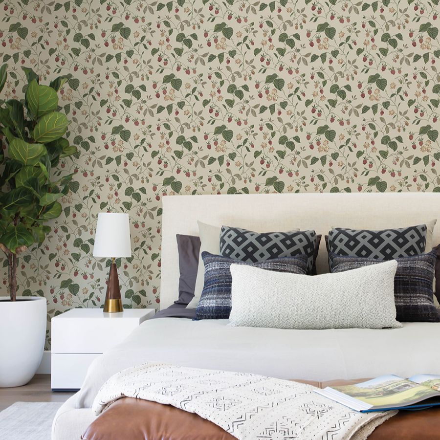 Purchase 4199-83717 Chesapeake Wallpaper, Mercy Taupe Berry Vines - Modern Farmhouse12