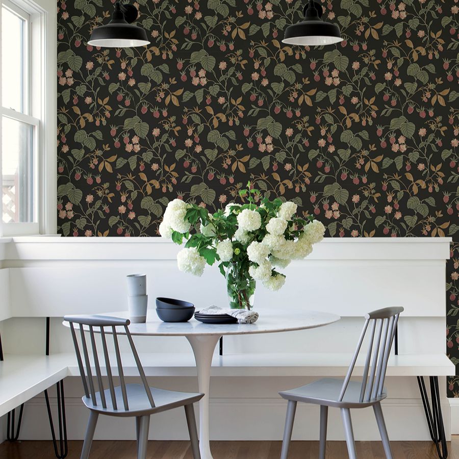 Purchase 4199-83718 Chesapeake Wallpaper, Mercy Black Berry Vines - Modern Farmhouse1