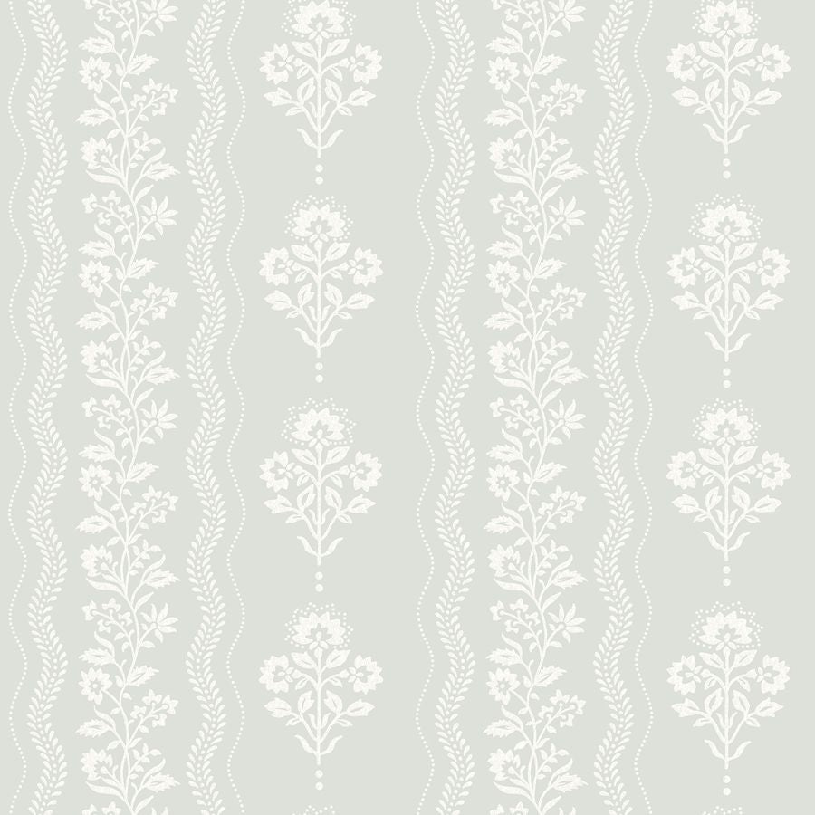 Purchase 4199-83722 Chesapeake Wallpaper, Lenea Aqua Floral Stripe - Modern Farmhouse