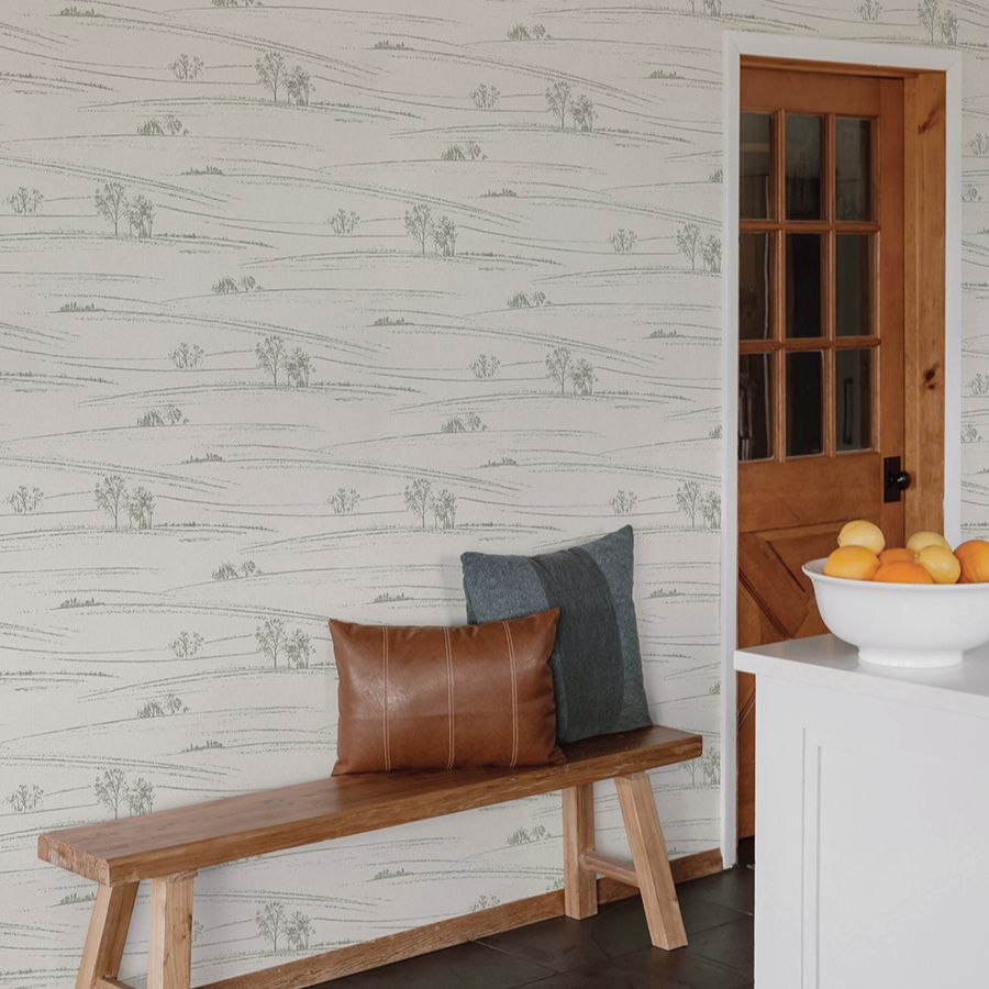 Purchase 4199-83727 Chesapeake Wallpaper, Isaac Green Rolling Hills - Modern Farmhouse1
