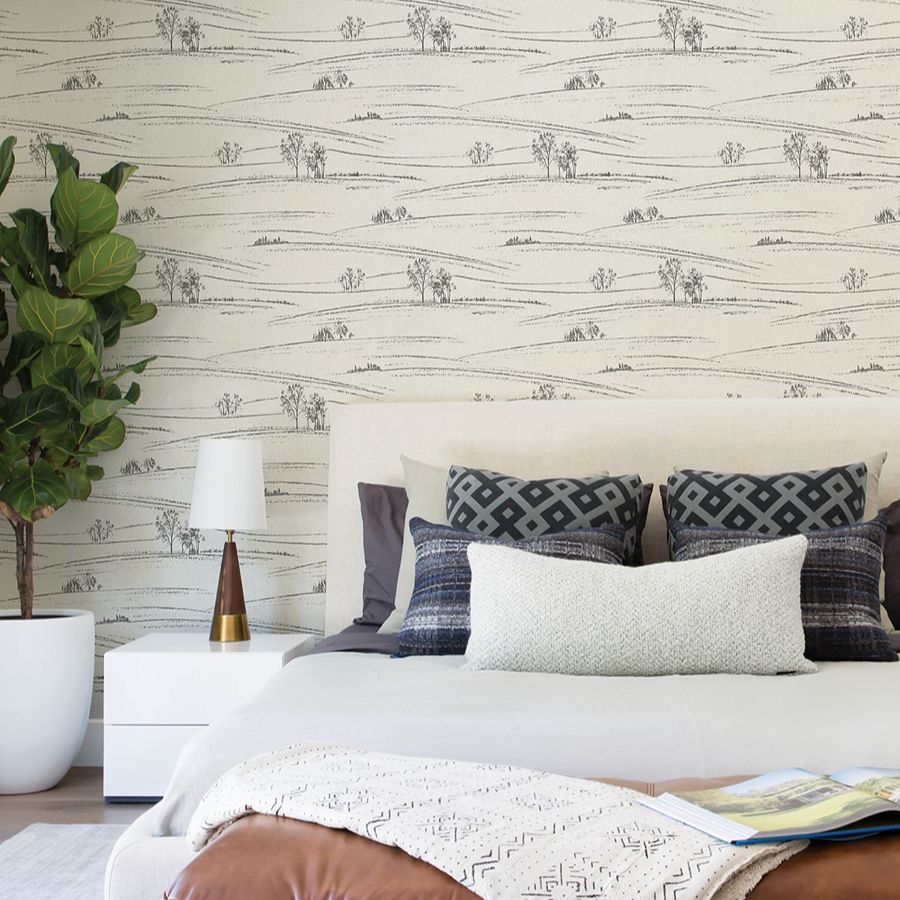 Purchase 4199-83728 Chesapeake Wallpaper, Isaac Black Rolling Hills - Modern Farmhouse12