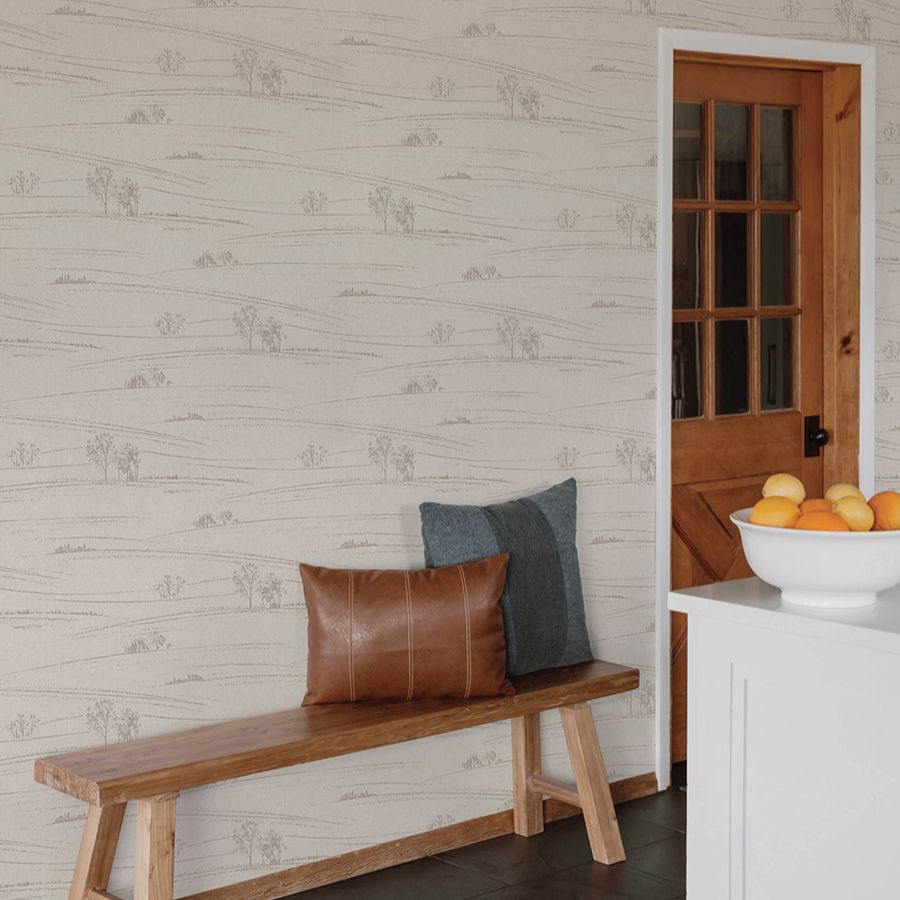 Purchase 4199-83729 Chesapeake Wallpaper, Isaac Taupe Rolling Hills - Modern Farmhouse1