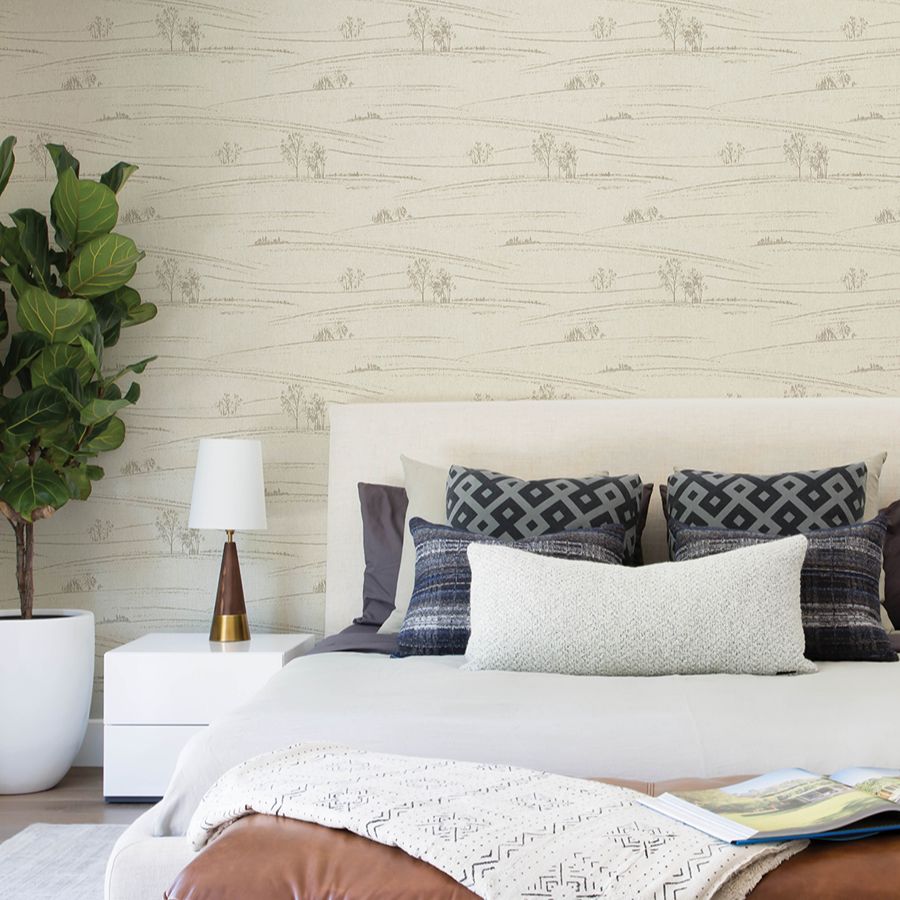 Purchase 4199-83729 Chesapeake Wallpaper, Isaac Taupe Rolling Hills - Modern Farmhouse12