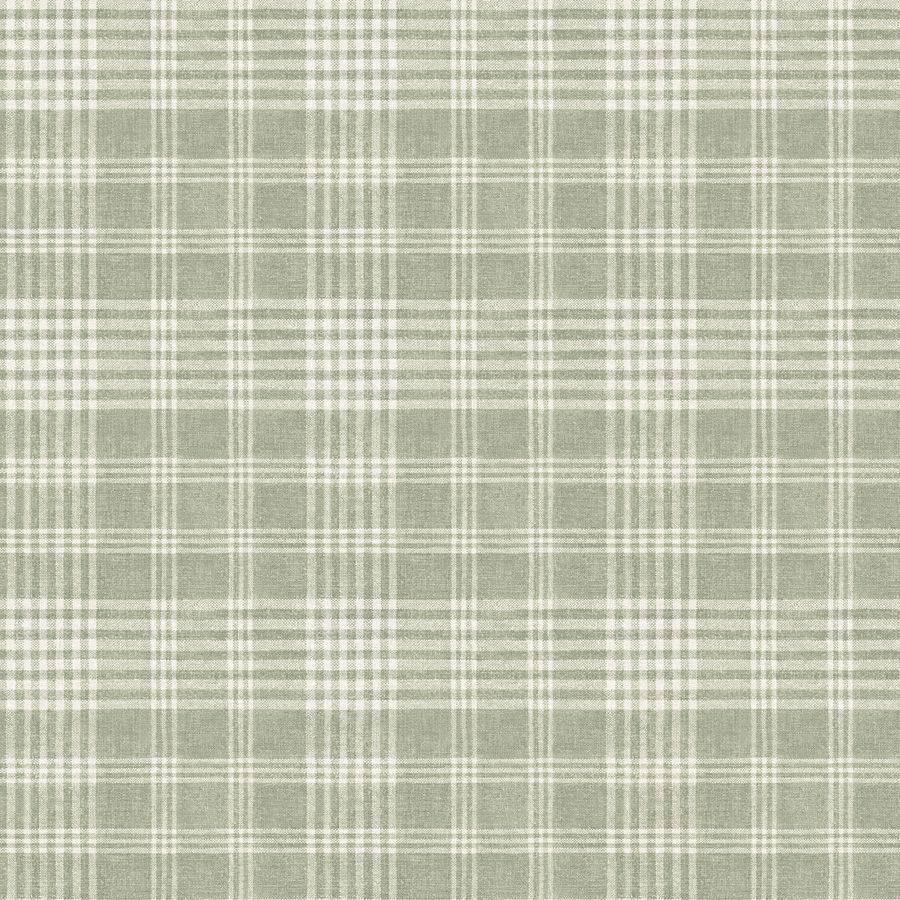 Purchase 4199-83732 Chesapeake Wallpaper, Perry Green Plaid - Modern Farmhouse