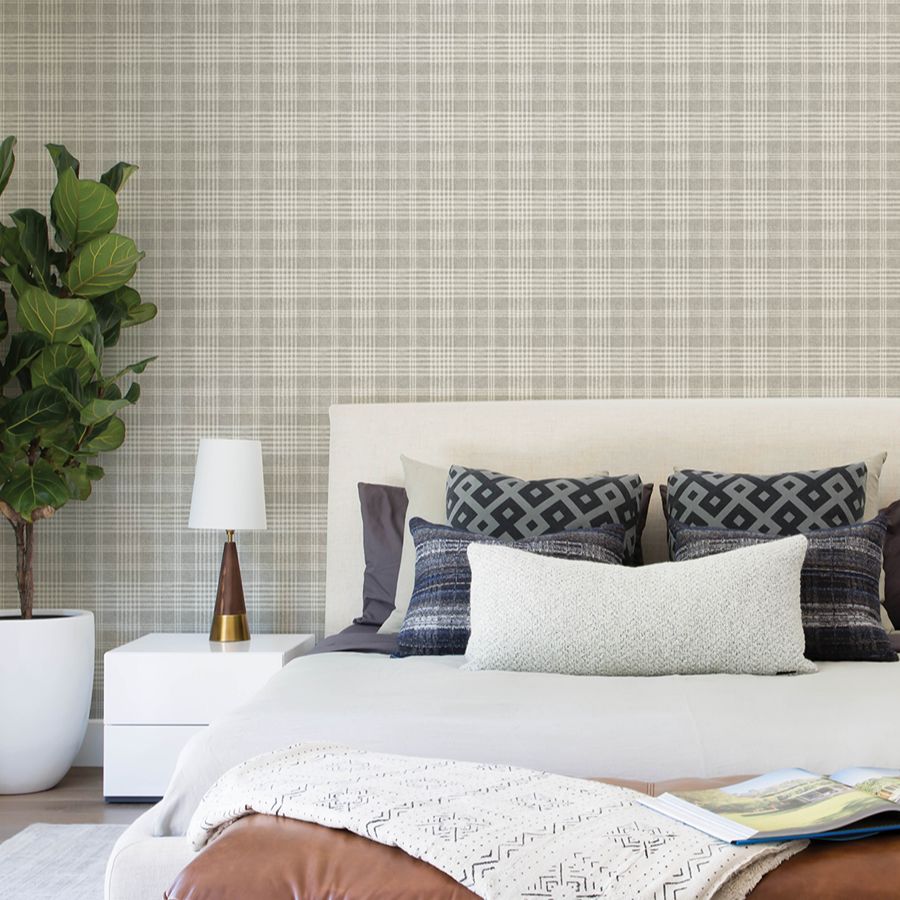 Purchase 4199-83733 Chesapeake Wallpaper, Perry Grey Plaid - Modern Farmhouse12