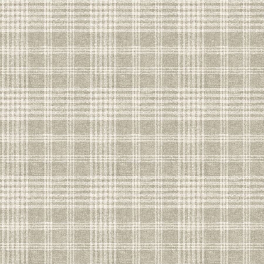 Purchase 4199-83735 Chesapeake Wallpaper, Perry Taupe Plaid - Modern Farmhouse