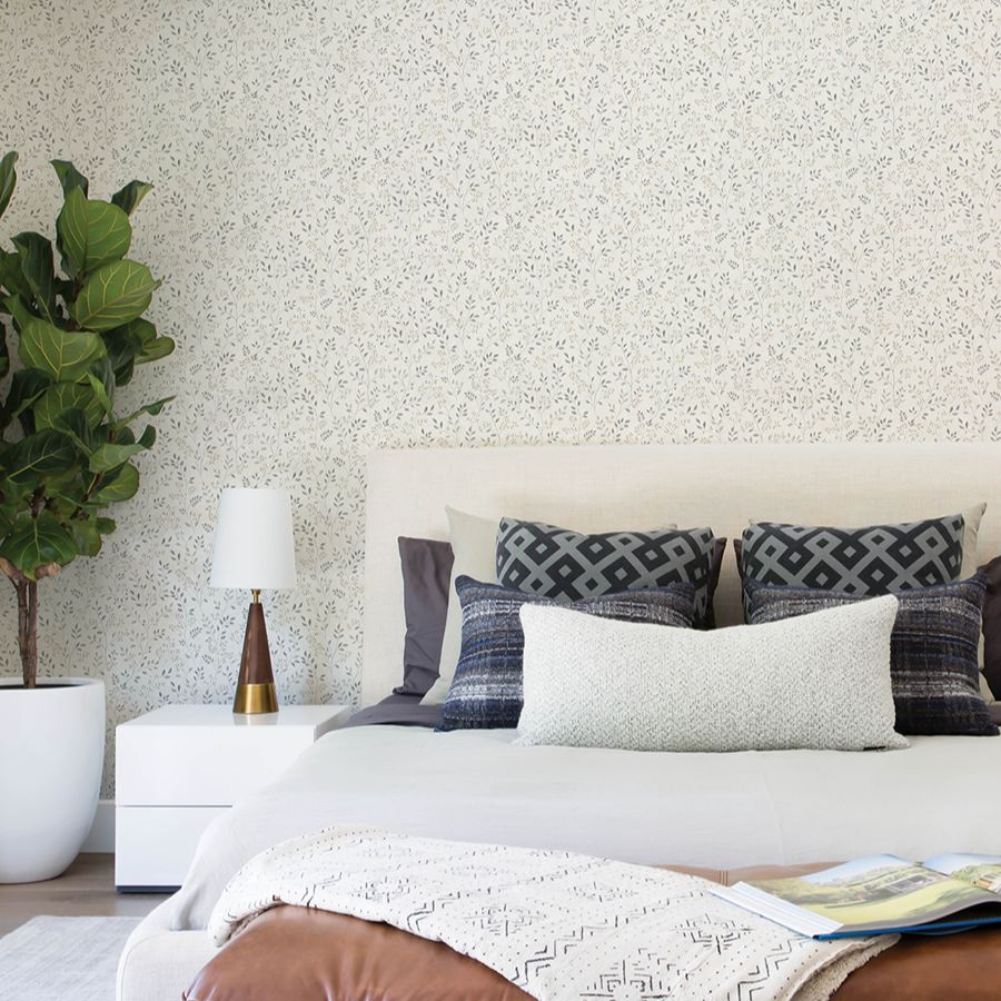 Purchase 4199-83739 Chesapeake Wallpaper, Galena Grey Botanical Trail - Modern Farmhouse12