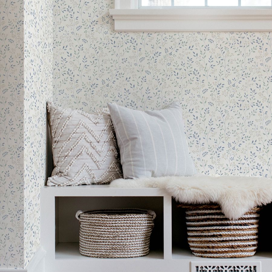 Purchase 4199-83742 Chesapeake Wallpaper, Galena Blue Botanical Trail - Modern Farmhouse1