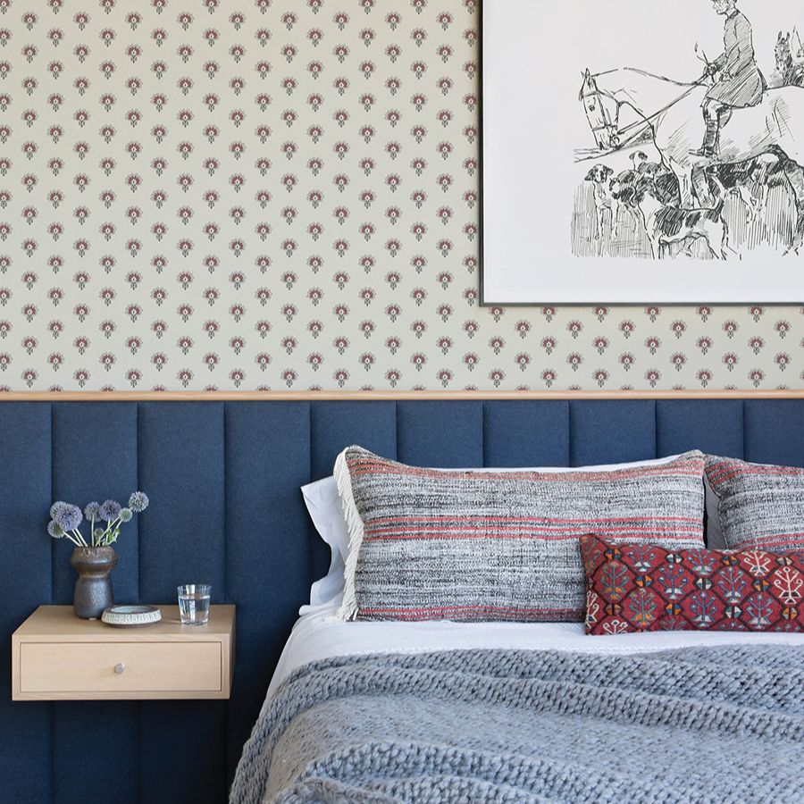 Purchase 4199-83753 Chesapeake Wallpaper, Hilda Burgundy Floral Medallion - Modern Farmhouse1