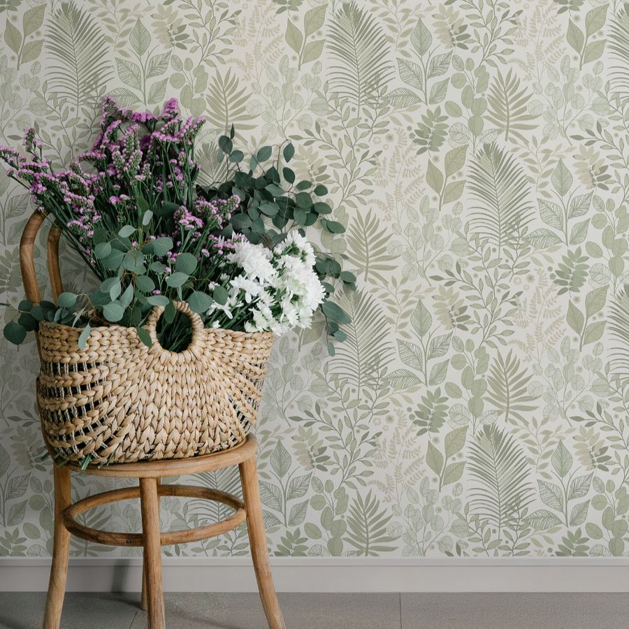 Purchase 4201-20102 A-Street Wallpaper, Ängslycka Green Forest Botanicals - Savanna1