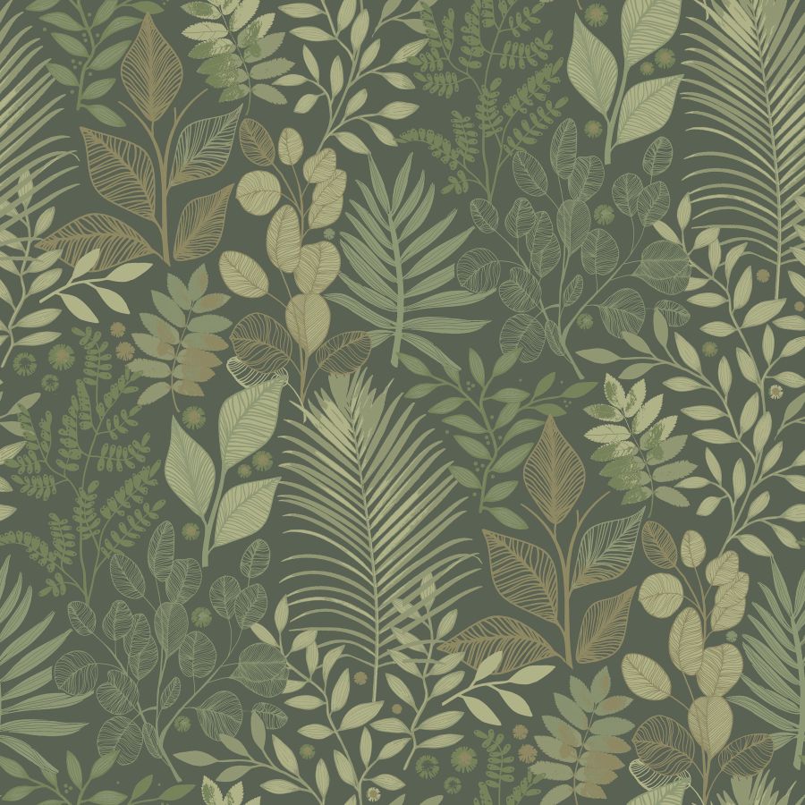 Purchase 4201-20103 A-Street Wallpaper, Ängslycka Dark Green Forest Botanicals - Savanna