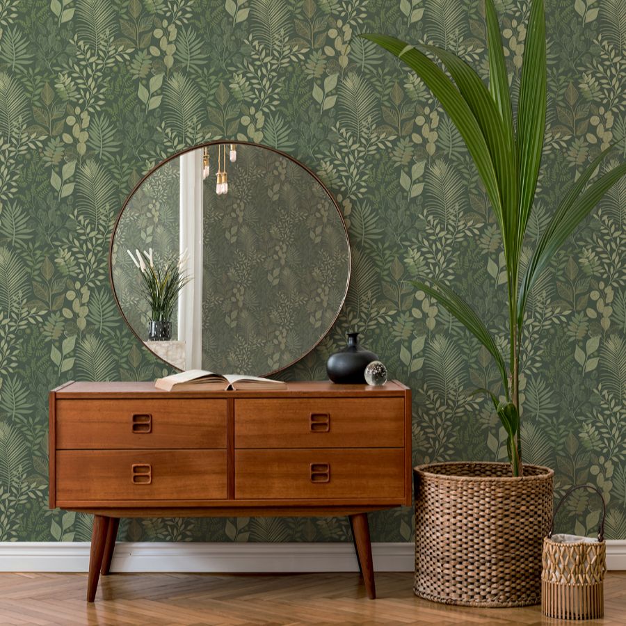 Purchase 4201-20103 A-Street Wallpaper, Ängslycka Dark Green Forest Botanicals - Savanna12
