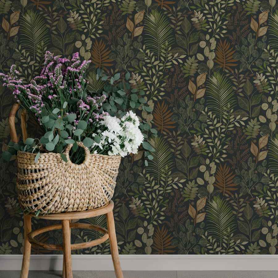 Purchase 4201-20104 A-Street Wallpaper, Ängslycka Black Forest Botanicals - Savanna1