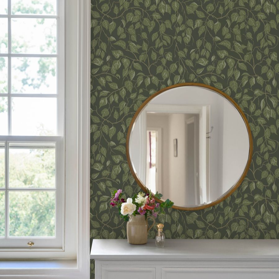 Purchase 4201-20108 A-Street Wallpaper, Hängbjörk Evergreen Vine - Savanna1