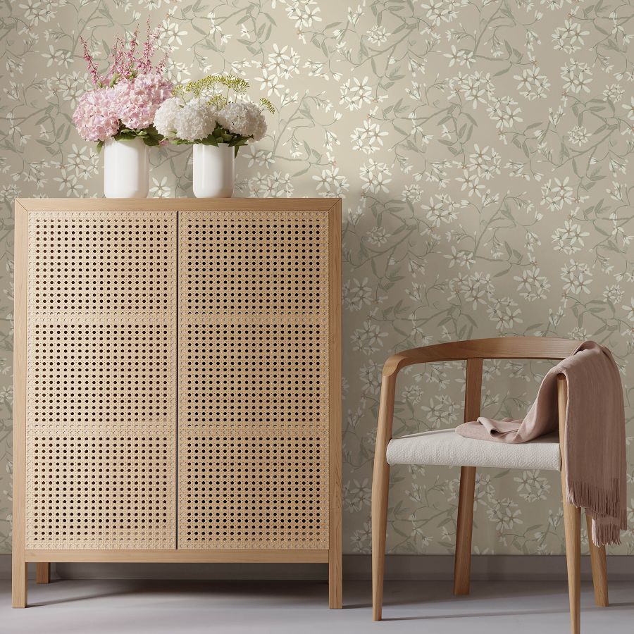 Purchase 4201-20112 A-Street Wallpaper, Paradis Beige Bouquet Toss - Savanna1